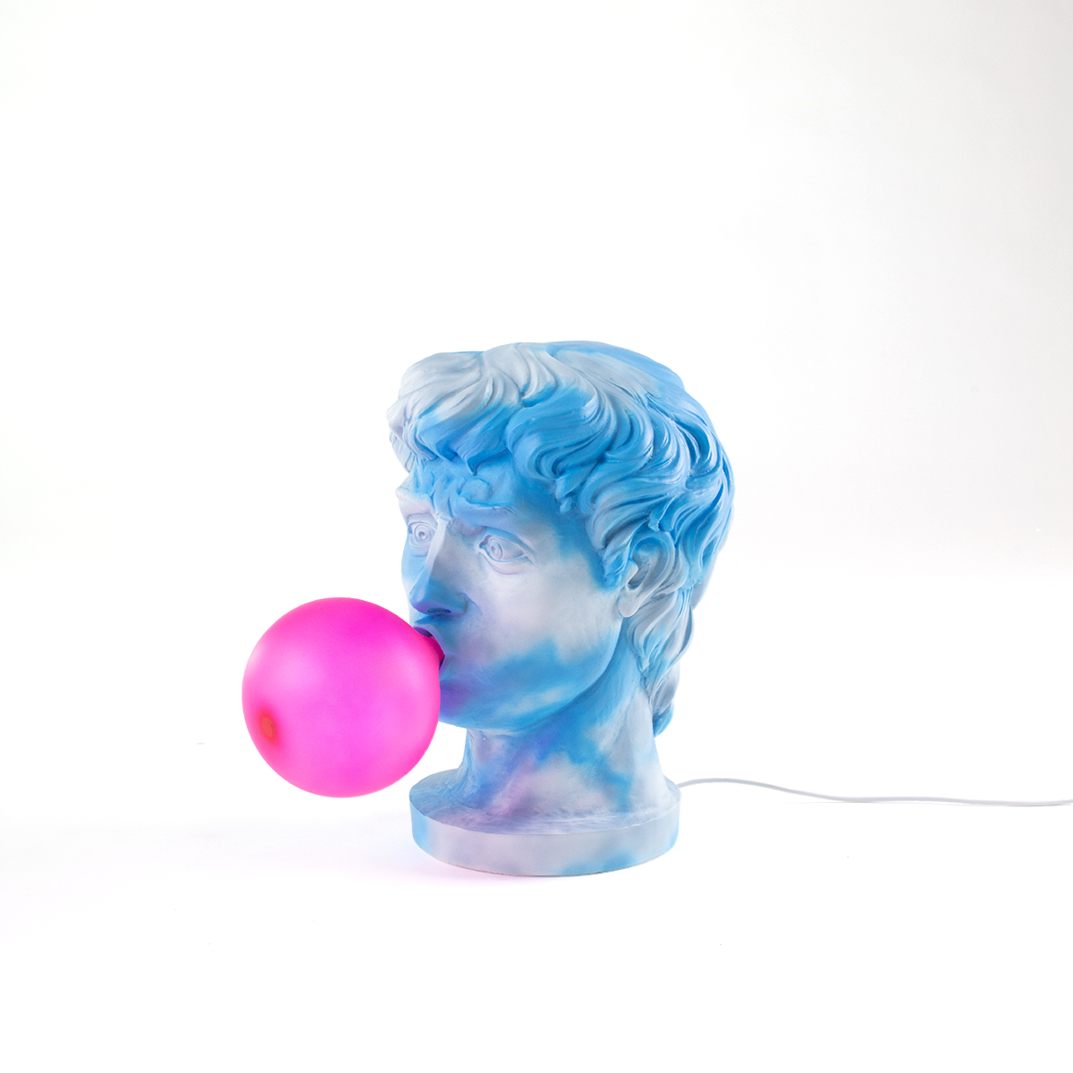 Seletti Wonder Cloud Lamp - Classical Warrior with Floating Bubble Gum Light