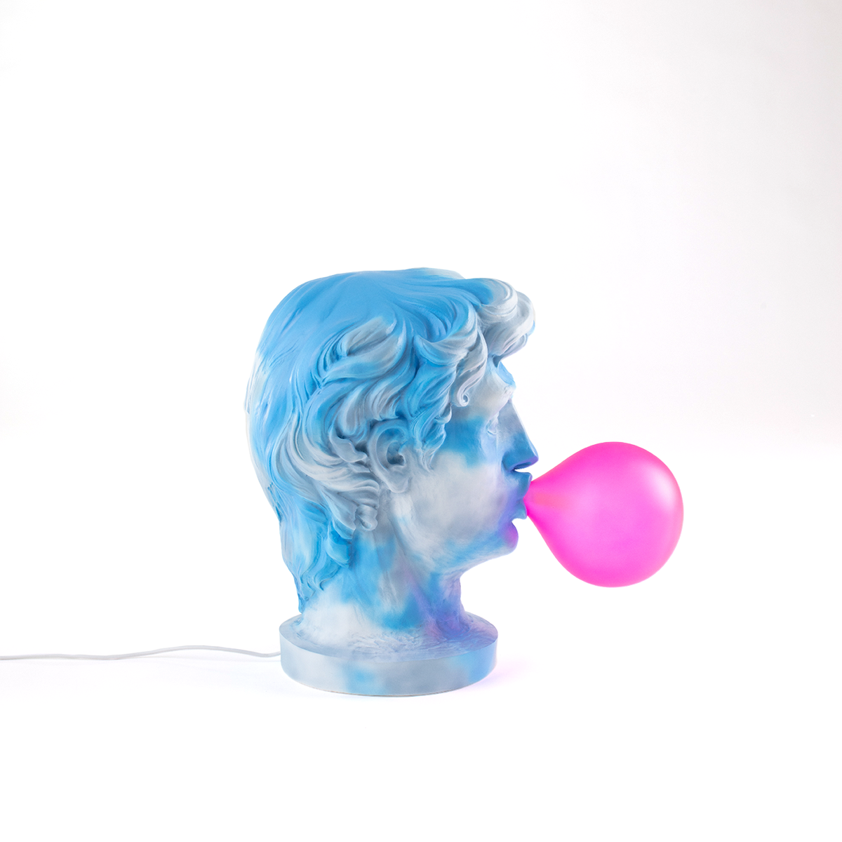 Seletti Wonder Cloud Lamp - Classical Warrior with Floating Bubble Gum Light