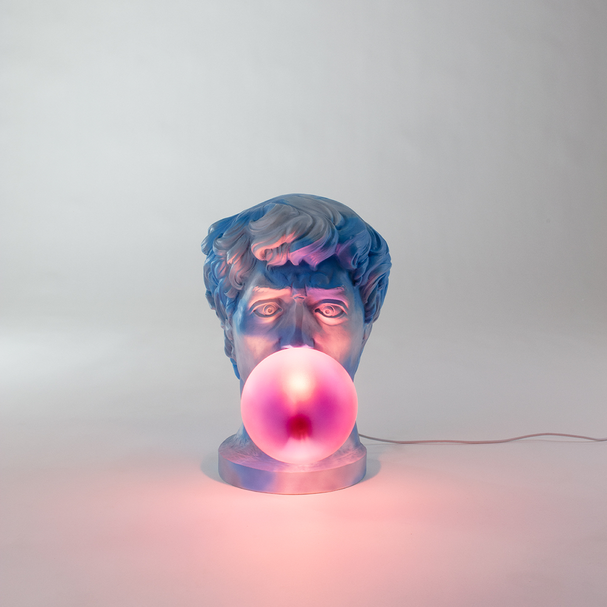 Seletti Wonder Cloud Lamp - Classical Warrior with Floating Bubble Gum Light