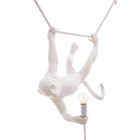 Seletti Monkey Lamp Collection - Black Monkey Lamp, White Monkey Lamp, Standing, Sitting, Hanging, Ceiling, and Swing