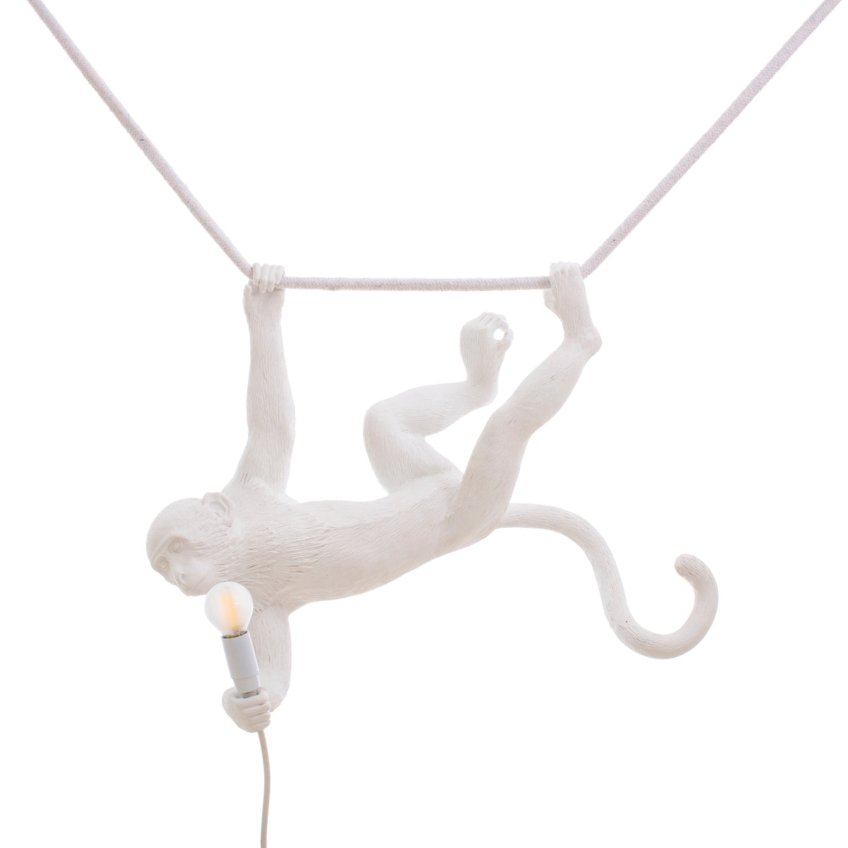 Seletti White Monkey Lamp, swing version