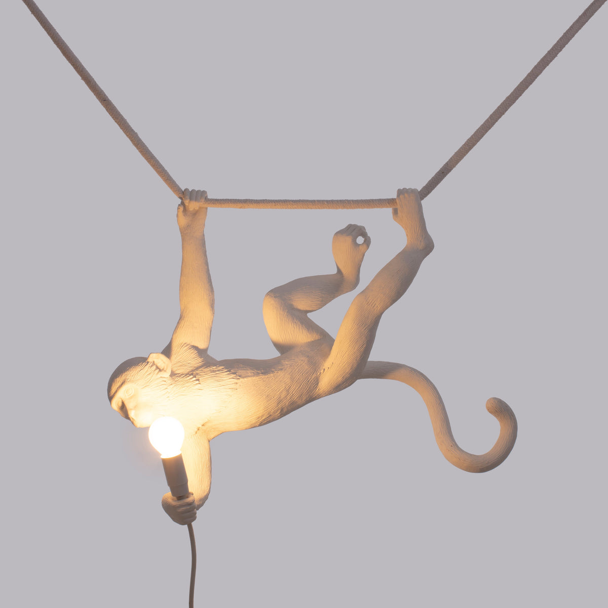 Seletti White Monkey Lamp, swing version, view 2