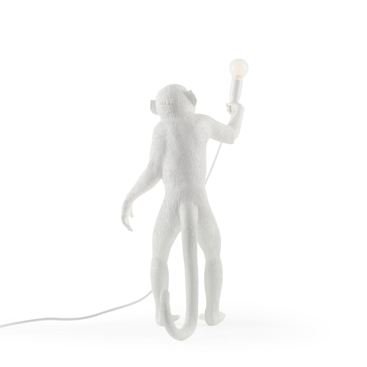 Seletti Monkey Lamp Collection - Black Monkey Lamp, White Monkey Lamp, Standing, Sitting, Hanging, Ceiling, and Swing