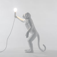 Seletti Monkey Lamp Collection - Black Monkey Lamp, White Monkey Lamp, Standing, Sitting, Hanging, Ceiling, and Swing