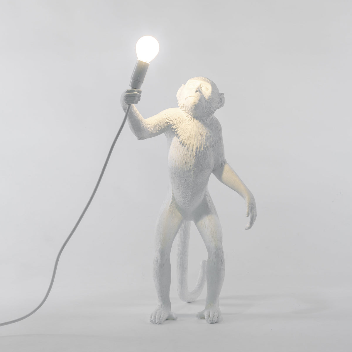 Seletti White Monkey Lamp, standing version, view 4
