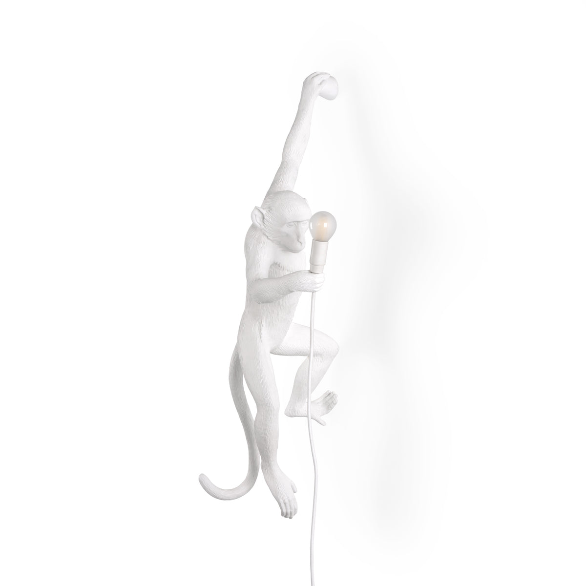 Seletti Monkey Lamp Collection - Black Monkey Lamp, White Monkey Lamp, Standing, Sitting, Hanging, Ceiling, and Swing