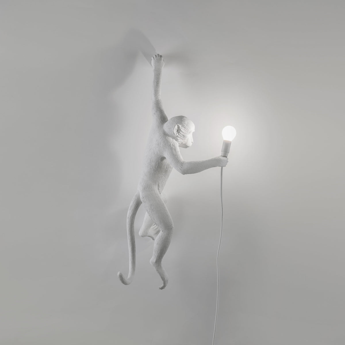 Seletti White Monkey Lamp, left-hand hanging version, view 4