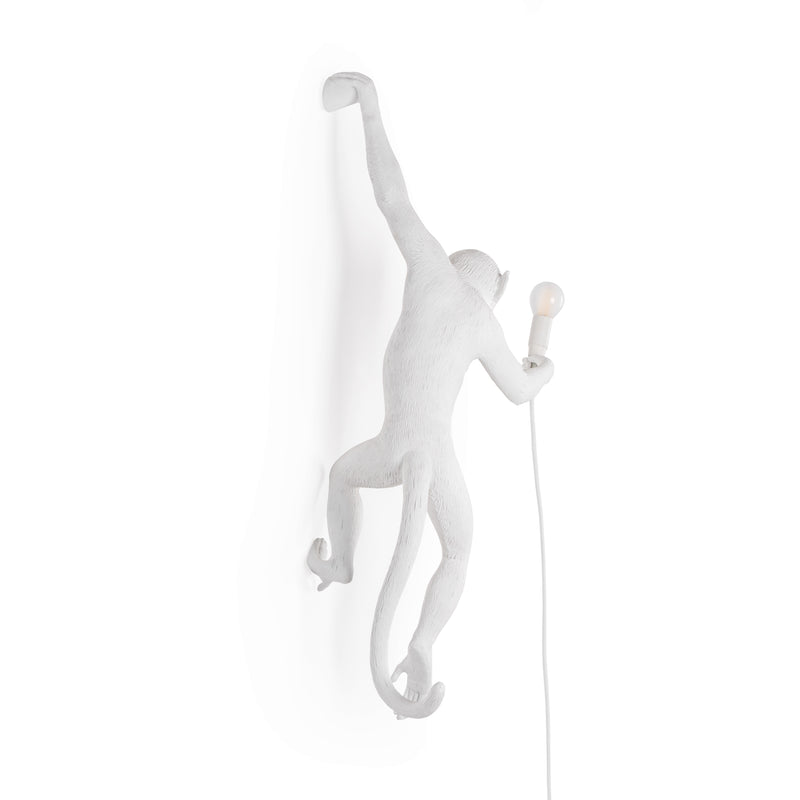 Seletti Monkey Lamp Collection - Black Monkey Lamp, White Monkey Lamp, Standing, Sitting, Hanging, Ceiling, and Swing