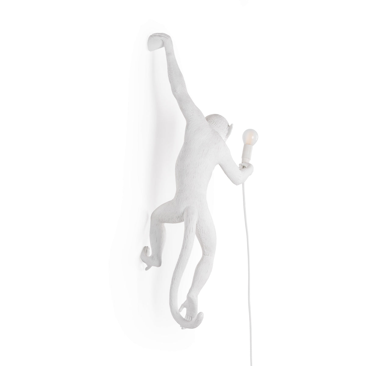 Seletti White Monkey Lamp, left-hand hanging version, view 2