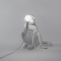 Seletti Monkey Lamp Collection - Black Monkey Lamp, White Monkey Lamp, Standing, Sitting, Hanging, Ceiling, and Swing