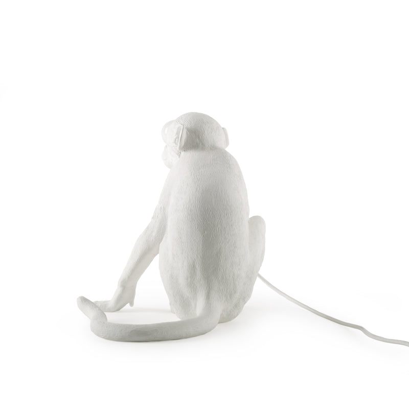 Seletti Monkey Lamp Collection - Black Monkey Lamp, White Monkey Lamp, Standing, Sitting, Hanging, Ceiling, and Swing