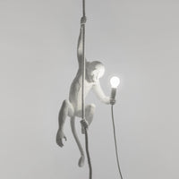 Seletti Monkey Lamp Collection - Black Monkey Lamp, White Monkey Lamp, Standing, Sitting, Hanging, Ceiling, and Swing