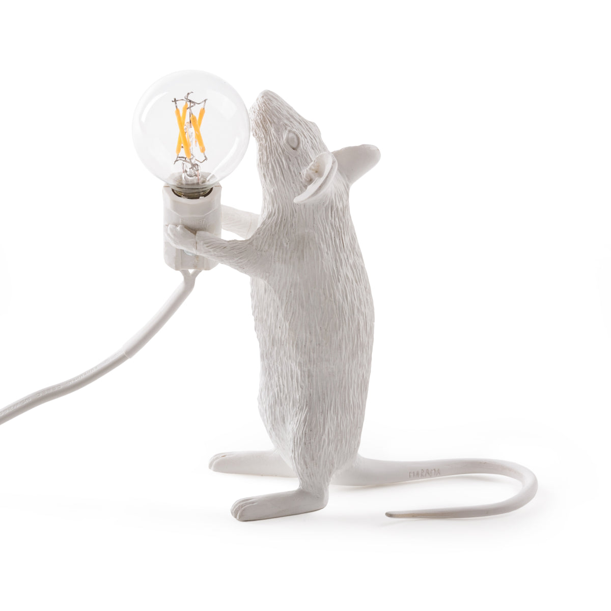 Mouse Lamps by Seletti in White, Gold, and Pink with Standing Mouse, Sitting Mouse, and Lying Down Mouse Options