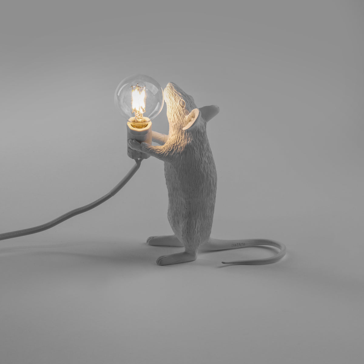 Mouse Lamps by Seletti in White, Gold, and Pink with Standing Mouse, Sitting Mouse, and Lying Down Mouse Options