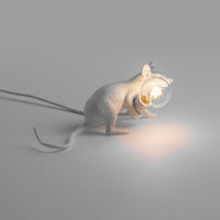 Mouse Lamps by Seletti in White, Gold, and Pink with Standing Mouse, Sitting Mouse, and Lying Down Mouse Options