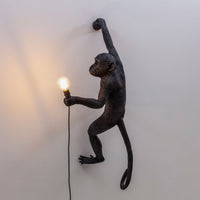 Seletti Monkey Lamp Collection - Black Monkey Lamp, White Monkey Lamp, Standing, Sitting, Hanging, Ceiling, and Swing