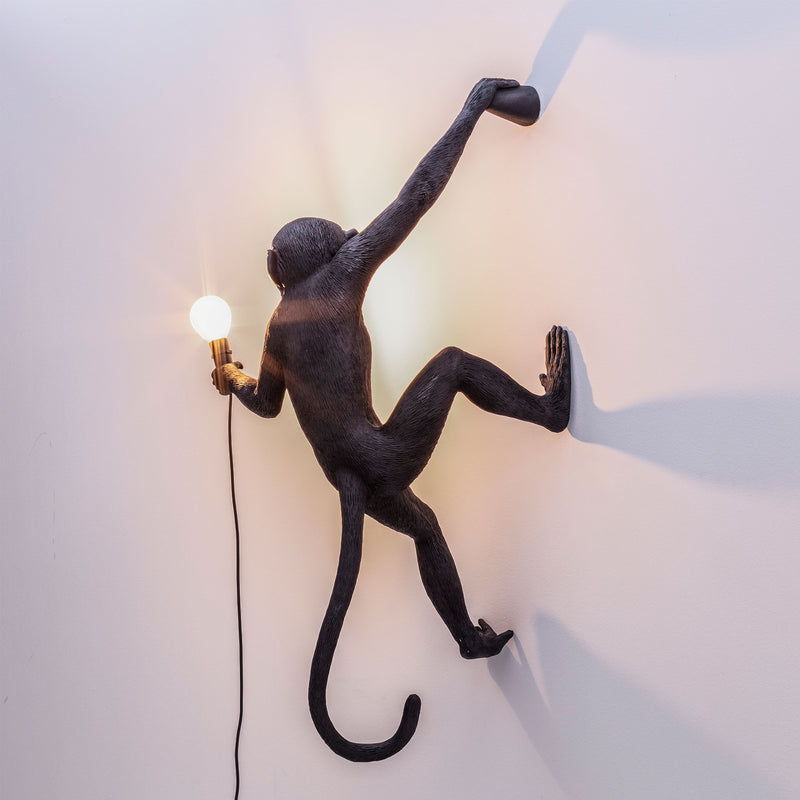 Seletti Monkey Lamp Collection - Black Monkey Lamp, White Monkey Lamp, Standing, Sitting, Hanging, Ceiling, and Swing