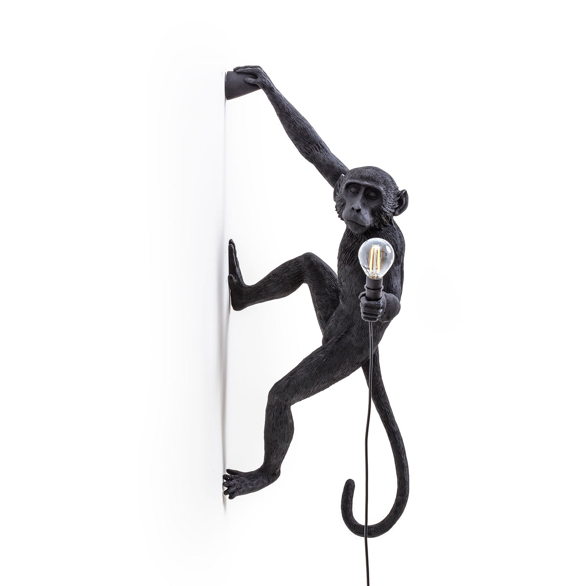 Seletti Monkey Lamp Collection - Black Monkey Lamp, White Monkey Lamp, Standing, Sitting, Hanging, Ceiling, and Swing