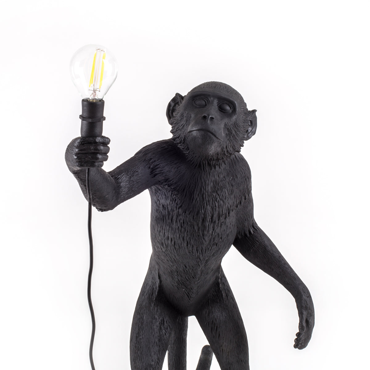 Seletti Monkey Lamp Collection - Black Monkey Lamp, White Monkey Lamp, Standing, Sitting, Hanging, Ceiling, and Swing