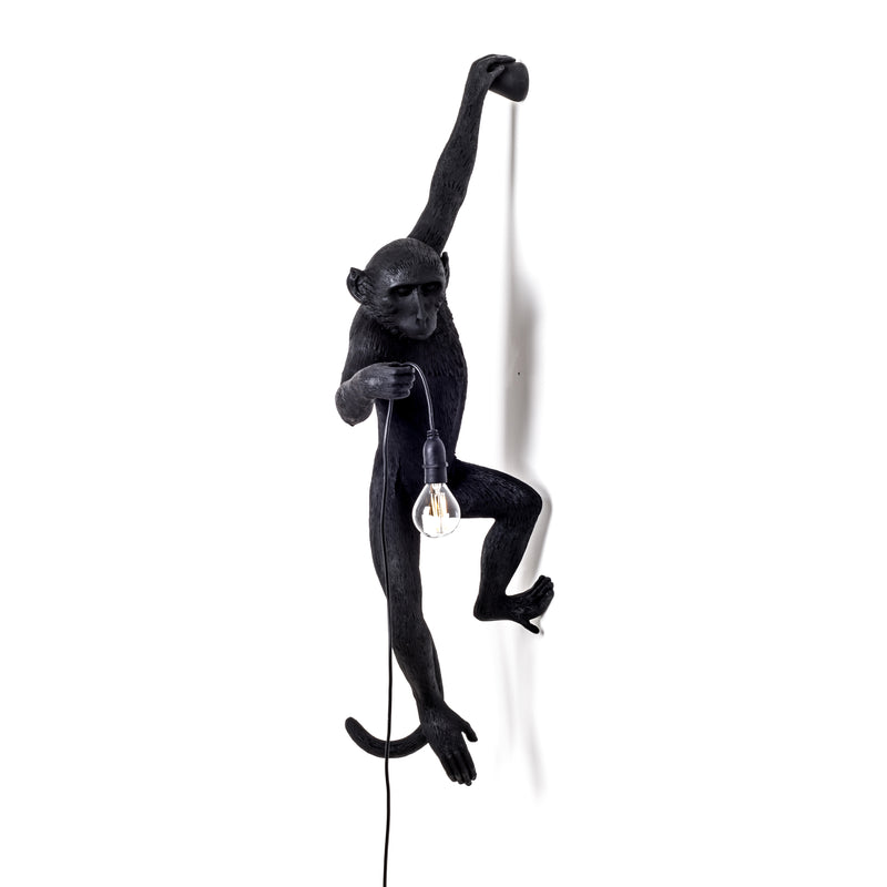 Seletti Monkey Lamp Collection - Black Monkey Lamp, White Monkey Lamp, Standing, Sitting, Hanging, Ceiling, and Swing