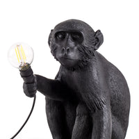 Seletti Monkey Lamp Collection - Black Monkey Lamp, White Monkey Lamp, Standing, Sitting, Hanging, Ceiling, and Swing