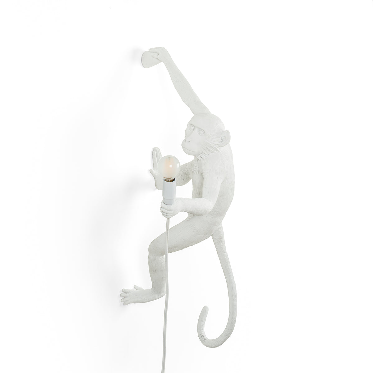 Seletti Monkey Lamp Collection - Black Monkey Lamp, White Monkey Lamp, Standing, Sitting, Hanging, Ceiling, and Swing