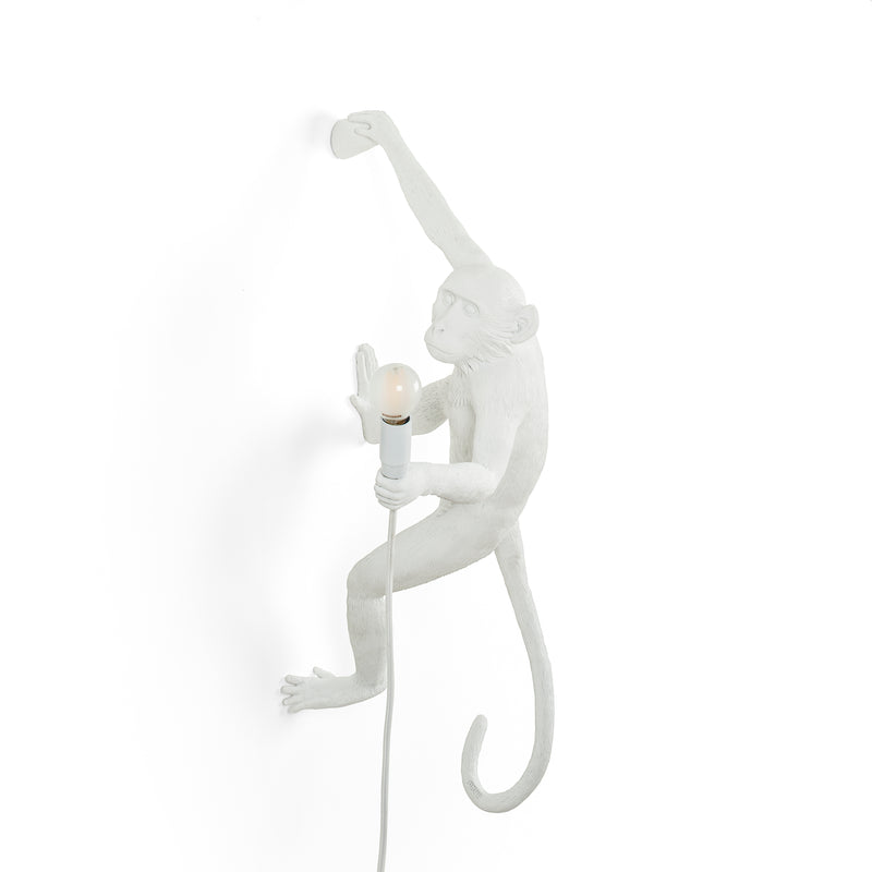 Seletti Monkey Lamp Collection - Black Monkey Lamp, White Monkey Lamp, Standing, Sitting, Hanging, Ceiling, and Swing