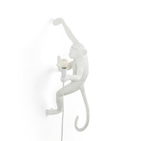 Seletti White Monkey Lamp, right-hand hanging version