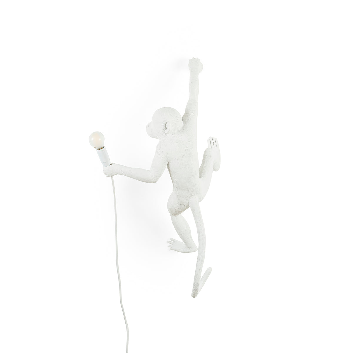 Seletti Monkey Lamp Collection - Black Monkey Lamp, White Monkey Lamp, Standing, Sitting, Hanging, Ceiling, and Swing