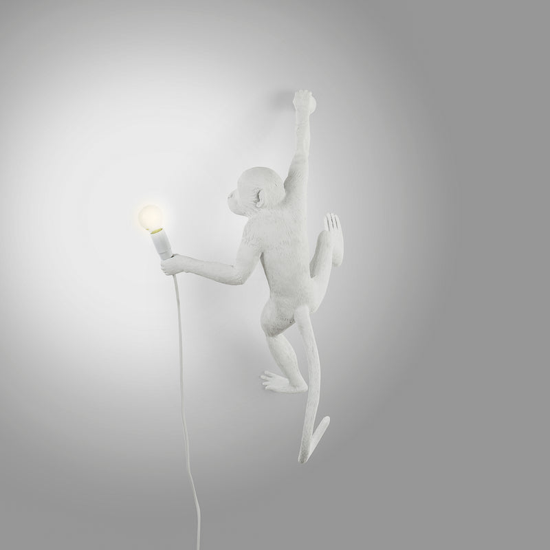 Seletti Monkey Lamp Collection - Black Monkey Lamp, White Monkey Lamp, Standing, Sitting, Hanging, Ceiling, and Swing