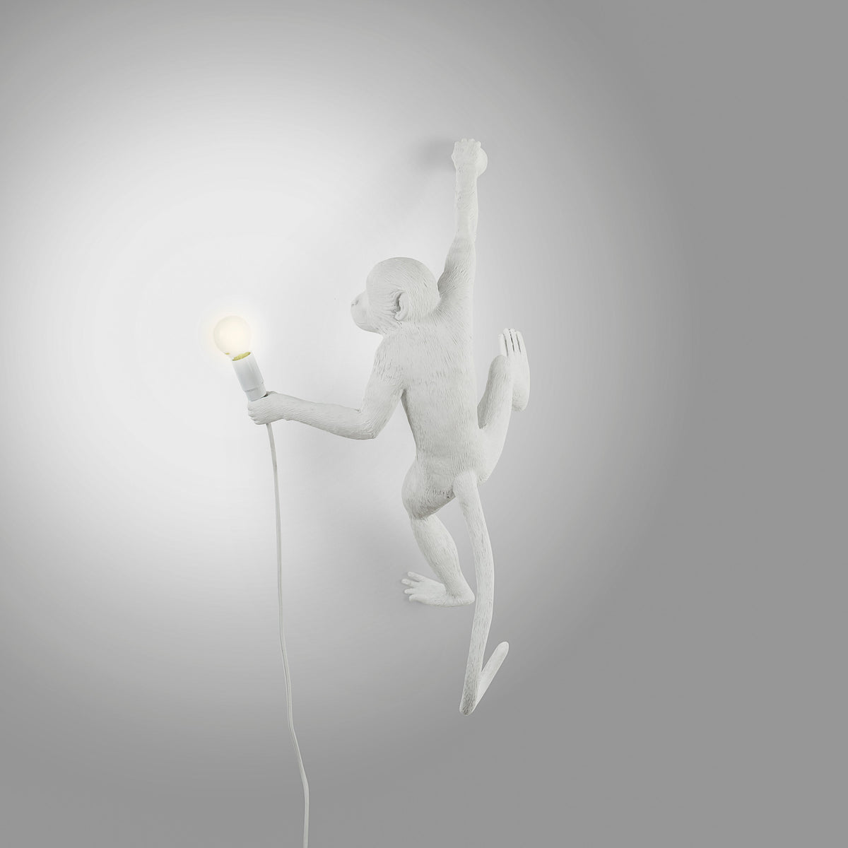 Seletti White Monkey Lamp, right-hand hanging version, view 4