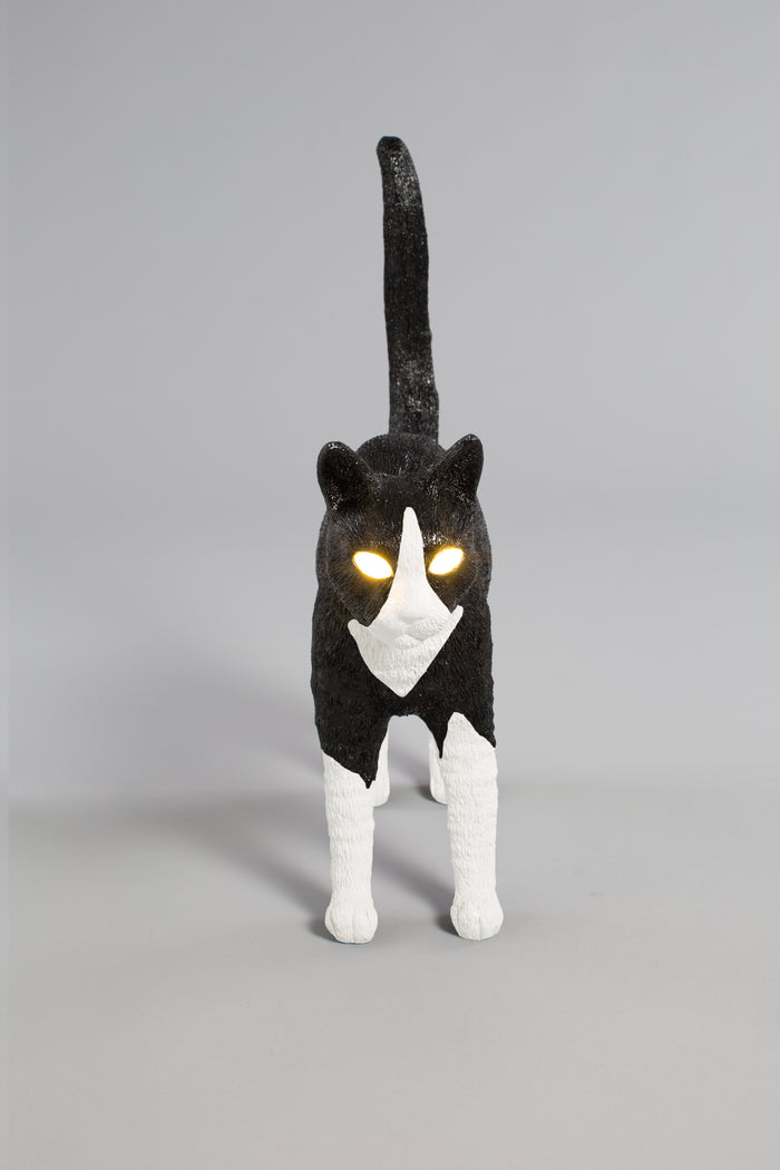 Jobby The Cat Lamp - Wireless Black & White LED Cat Lamp by Seletti