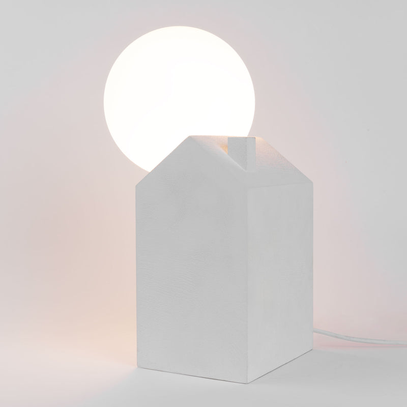 Seletti Dreamlike Table Lamp - Rising Sun Behind a House | Dimmable Concrete & Glass Lamp