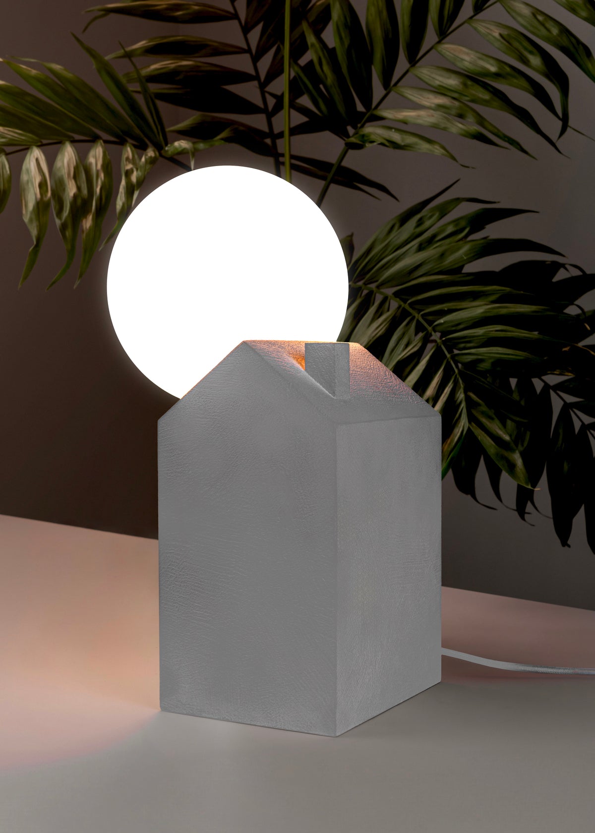 Seletti Dreamlike Table Lamp – Rising Sun Behind a House | Dimmable Concrete & Glass Lamp