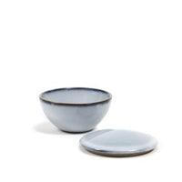 Bowl With Lid Blue Pure Small and Large