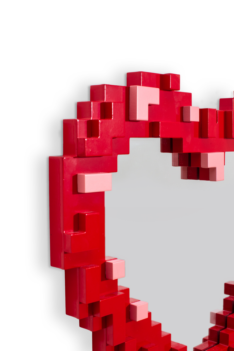 Seletti Pixel Mirror – Heart | Retro Arcade-Inspired Wall Mirror