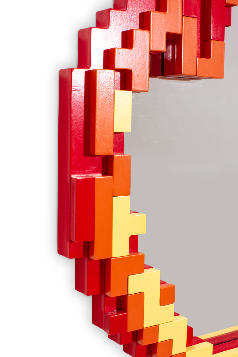 Seletti Pixel Mirror – Flame | Pixel Art-Inspired Wall Mirror