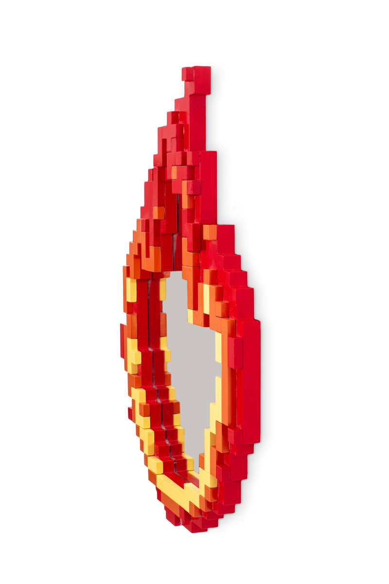 Seletti Pixel Mirror – Flame | Pixel Art-Inspired Wall Mirror