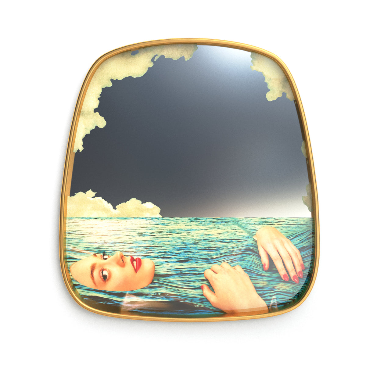 Seletti x TOILETPAPER Gold-Framed Mirrors – Two Sizes, Surreal Pop Art Designs