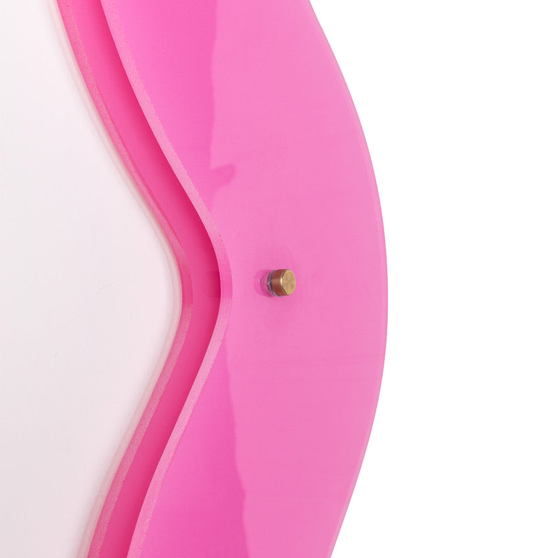 Supercurve Mirrors - Tall & Tiny Tall Illuminated Pink Mirrors by Seletti