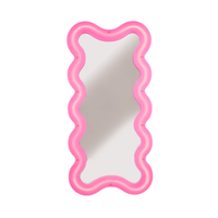 Supercurve Mirrors - Tall & Tiny Tall Illuminated Pink Mirrors by Seletti