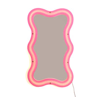 Supercurve Mirrors - Tall & Tiny Tall Illuminated Pink Mirrors by Seletti