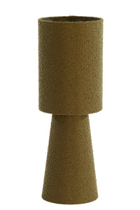 cut-out product image of tall olive green boucle table lamp

