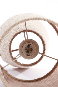  internal lamp holder detail of bouclé table lamp
