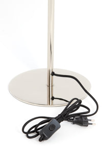 black cable and inline switch of Surin shiny nickel lamp
