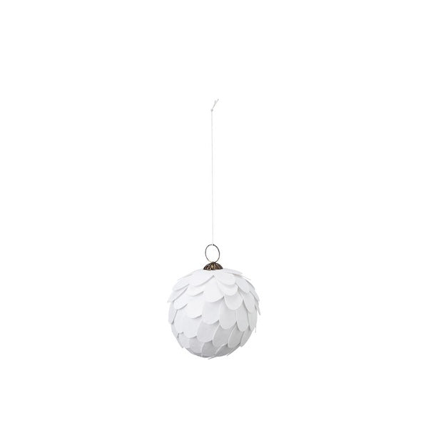 Eco Christmas Bauble, White - Set of 6