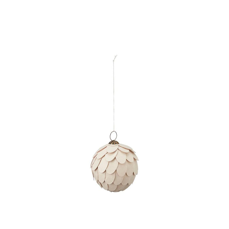 Eco Christmas Bauble, Linen - Set of 6