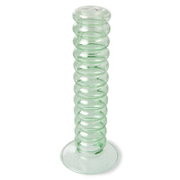 GLASS CANDLE HOLDER L, MINT GREEN