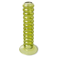 THE EMERALDS: GLASS CANDLE HOLDER L, LIME GREEN