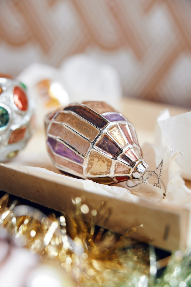 Glass Christmas Ornaments, Brutalist Oval by hkliving